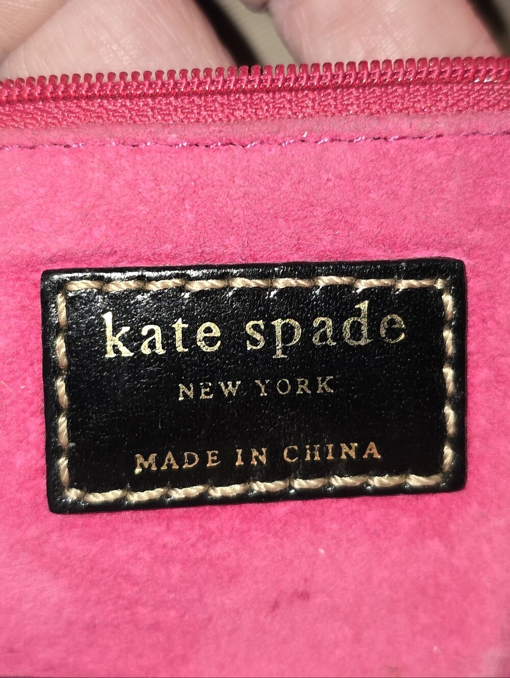 Kate Spade New York Noel Quilted Shoulder Bag Purse Black Pink Suede Lining - Picture 12 of 16